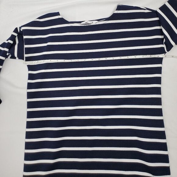 BB DAKOTA dress Dinah navy blue stripe ponte shift jersey M - Picture 6 of 10